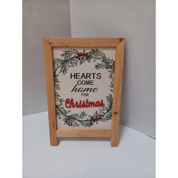NEW Ashland Christmas Winter Cottage Chalet Decor Hearts Come Home For Christmas - Picture 1 of 5